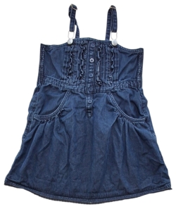 H&M mørkeblå denim kjole str. 110