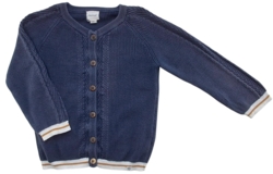 Papfar gråblå finstrikket trøje str. 98-104