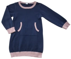 Name it mørkeblå finstrikket kjole str. 104