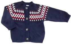 H&M mørkeblå finstrikket cardigan str. 74