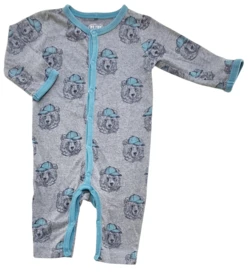 Me Too lysegrå langærmet heldragt-natdragt str. 56