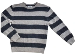 C&A beige og mørkegrå stribet striktrøje str. 158