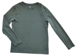 H&M armygrøn langærmet tynd T-shirt str. 146-152