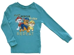 H&M turkisblå langærmet bluse/natbluse str. 110-116