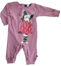 Molo mørk rosa langærmet sweat heldragt str. 80