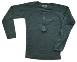 Krymmel grågrøn langærmet bluse str. 116-122