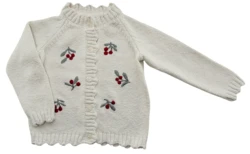 H&M råhvid langærmet striktrøje str. 104