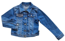 Pomp de lux blå langærmet denimjakke str. 128