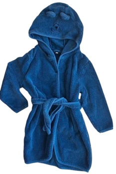 Pippi blå langærmet frotté morgenkåbe str. 98-104