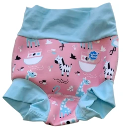 Splash about rosa og lyseblå blebadebukser str. 6-12 mdr