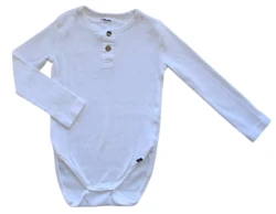 Pomp de lux hvid langærmet rib body str. 98