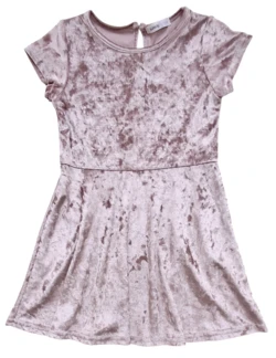 Sinsay rosa kortærmet velourkjole str. 116