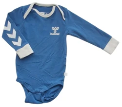 Hummel blågrå langærmet body str. 80