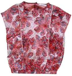 Ny Aya Naya rosa og rødmønstret ærmeløs bluse str. 5