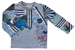 Kenzo lysegrå langærmet bluse str. 80