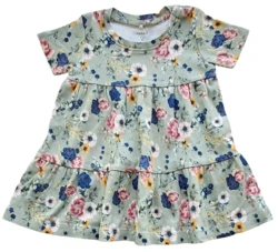 Name it kortærmet grønblomstret kjole str. 62