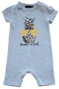 Petit lyseblå kortærmet heldragt str. 68