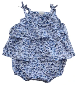 H&M hvid blåmønstret ærmeløs body-kjole str. 62