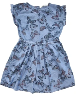 H&M blå kortærmet sommerkjole str. 110