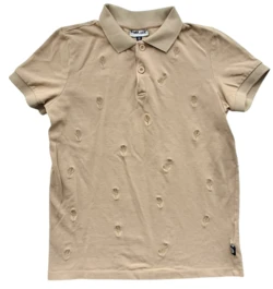 Pomp de lux beige kortærmet polo str. 146-152