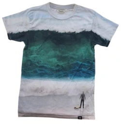 Molo grå og grøn kortærmet T-shirt str. 152