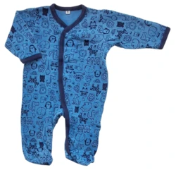 Pippi blå langærmet natdragt str. 56