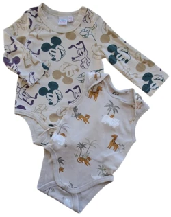 Disney Baby og C&A to beige bodys str. 62