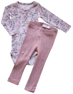 Name it rosa leggings og langærmet body str. 74