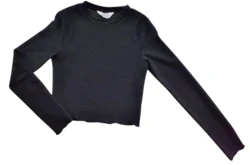 H&M sort langærmet bluse med lidt glimmer str. 158