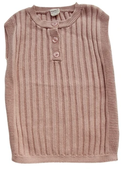 Krymmel rosa finstrikket vest str. 116-122