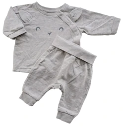 H&M lys beige-lysegrå baby sweatsæt str. 56