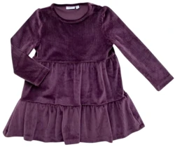 Guppy bordeauxrød langærmet velour kjole str. 92