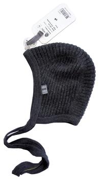 Ny JOHA mørkegrå strikket uld hjelm