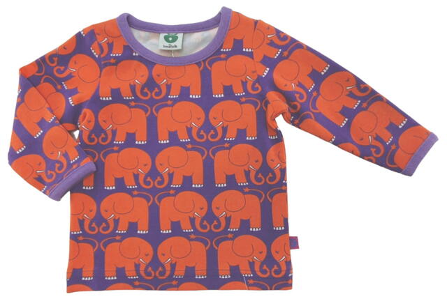 Ny Småfolk lilla bluse med orange elefanter
