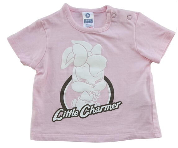 Baby looney tunes lyserød T-shirt str. 3-6 mdr