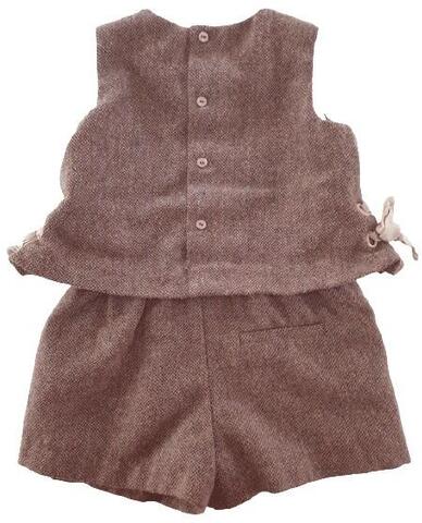 Zara babygirl brun/rosa to-delt uld dragt str. 86