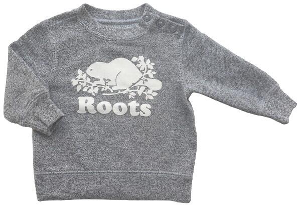 Baby roots gråmeleret sweatshirt str. 3-6 mdr