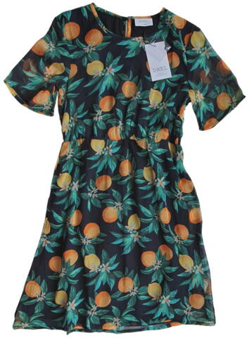 Ny D-XEL sort kjole med appelsiner