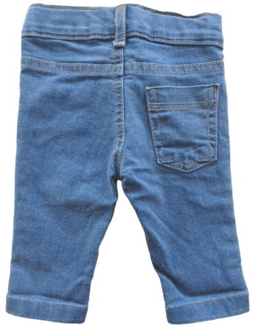 Concept blå denim bukser str. 3-6 mdr, bagsiden.