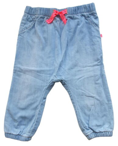 H&M lyse denimbukser med rosa for str. 86