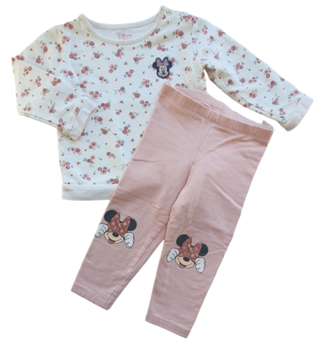 Disney baby rosa og hvidt sweat-sæt str. 86