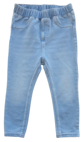 H&M lyseblå elastiske denim leggings str. 86