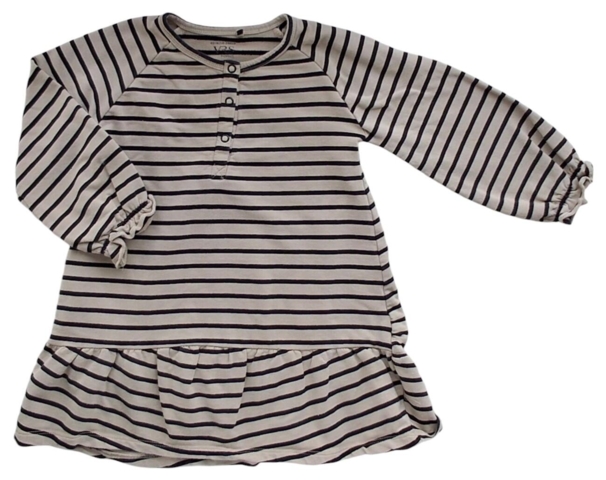 VRS beige og sort stribet kjole str. 92