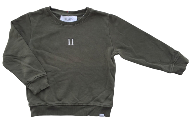 Les deux armygrøn langærmet sweatshirt str. 110-116