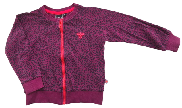 Hummel rødlilla tynd sweat cardigan str. 98