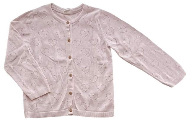 H&M tynd rosa finstrikket cardigan str. 98