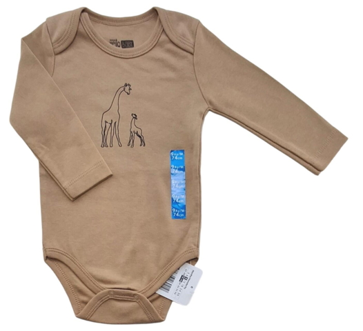 Ny Hello baby beige langærmet body str. 74