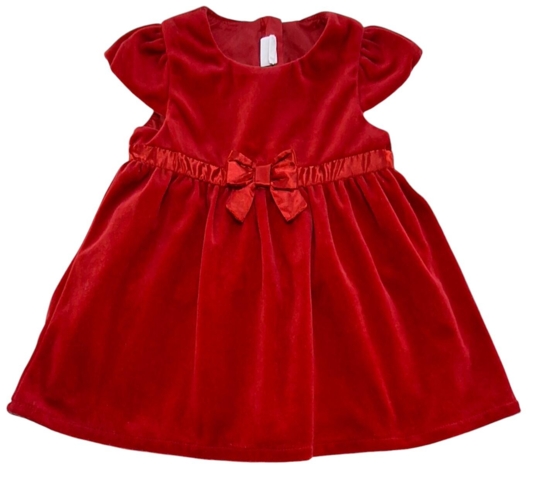 H&M rød kortærmet velourkjole str. 80