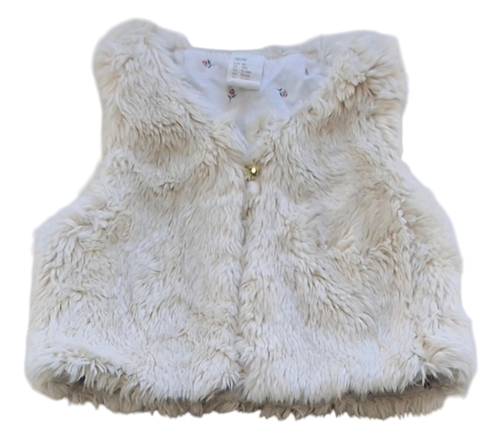 H&M råhvid pelset vest str. 86