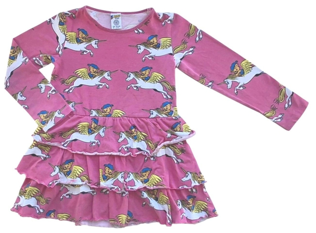 Lindex pink langærmet kjole str. 98-104